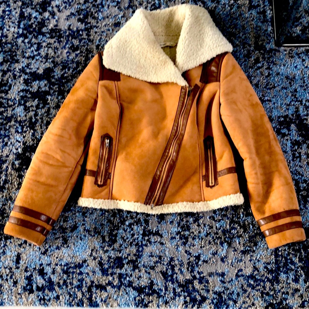 Old Navy Suede Shearling Jacket - image 1